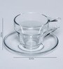 Van 200ml Transparent (Set of 12) Glass Tea Cup & Saucer Set