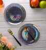 Glass Black Coloured Set of 2 Side Plates