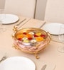 Silver Glossy Metal Bowl With Stand