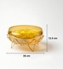 Golden Metal Lotus Bowl With Stand