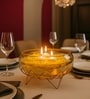 Golden Metal Lotus Bowl With Stand