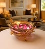 Silver Glossy Metal Bowl With Stand
