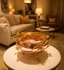 Silver Glossy Metal Bowl With Stand