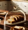 Ovaled White 0 Cloche with Marble Base