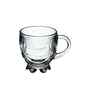 Glass Floral Designed Set 6 Tea Cups