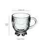 Glass Floral Designed Set 6 Tea Cups