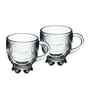Glass Floral Designed Set 6 Tea Cups