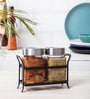 310 ML Glass Condiment Jars in Multicolor Set of 2