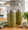 Glass Jars for Kitchen 1500ml| Pack of 2