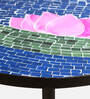 Mosaic Glass Lotus Flower End Table in Brown Colour
