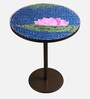 Mosaic Glass Lotus Flower End Table in Brown Colour