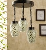 White Metal 3 Light Cluster Hanging Lights