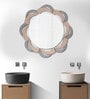 Glass Round Wall Mirror in Brown Colour