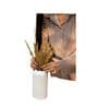 Glass Snow White Vase With 1 Rustic Grass