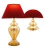 Central Customized Cotton Fabric Shade Night Lamp With Metal & Glass Base