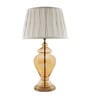 Corner White Cotton Fabric Shade Night Lamp With Metal & Glass Base