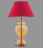 Central Customized Cotton Fabric Shade Night Lamp With Metal & Glass Base