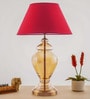 Central Customized Cotton Fabric Shade Night Lamp With Metal & Glass Base
