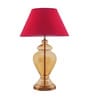 Central Customized Cotton Fabric Shade Night Lamp With Metal & Glass Base