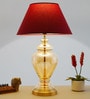 Central Customized Cotton Fabric Shade Night Lamp With Metal & Glass Base