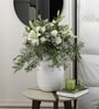 White Coastal Charm Big Glass Vase