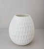 White Radiant Riple Small Glass Vase