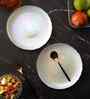 Glass White Coloured Set of 2 Side Plates