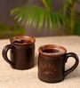 Glazed Pottery 250Ml Black Stoneware (Set Of 2) Beer Mug