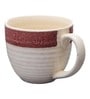 Glazed Pottery 300ml Off White & Red Ceramic (Set of 2) Tea Cup