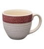 Glazed Pottery 300ml Off White & Red Ceramic (Set of 2) Tea Cup