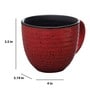 Glazed Pottery 300ml Red & Black Ceramic (Set of 2) Tea Cup