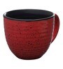 Glazed Pottery 300ml Red & Black Ceramic (Set of 2) Tea Cup