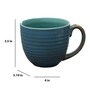 Glazed Pottery Stripe 300ml Green Ceramic (Set of 2) Tea Cup