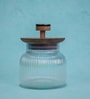 Gleam Glass Jar with Acacia Wood Lid & Resin Knob