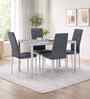 Gleam Sintered Top 4 Seater Dining Set In Grey Finish