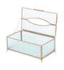 Gleaming Crackle Glass Antique Brass Tissue Holder