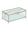 Gleaming Crackle Glass Antique Brass Tissue Holder