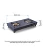 Glen 1020 GT BB 2 Burner Gas Stove with Glass Top in Black Colour