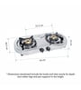 Glen 2 Burner LPG Gas Stove 1025 Stainless Steel Brass Burner