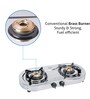 Glen 2 Burner LPG Gas Stove 1025 Stainless Steel Brass Burner