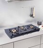 Glen 1033 GT 3 Burner Gas Stove with Brass Burner in Black Colour