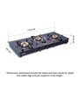 Glen 1033 GT 3 Burner Gas Stove with Brass Burner in Black Colour