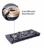 Glen 1033 GT 3 Burner Gas Stove with Brass Burner in Black Colour