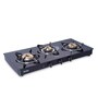 Glen 1033 GT 3 Burner Gas Stove with Brass Burner in Black Colour