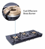 Glen 1033 GT XL 3 Burner Gas Stove with Glass Top and Brass Burner in Black Colour