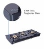 Glen 1033 GT XL 3 Burner Gas Stove with Glass Top and Brass Burner in Black Colour
