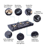 Glen 1033 GT XL 3 Burner Gas Stove with Glass Top and Brass Burner in Black Colour