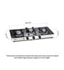 Glen 1033 GTAI 3 Burner Gas Stove with Glass Top