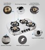 Glen 1045 4 Brass Burner Stainless Steel Gas Stove with High Flame Auto Ignition