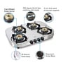 Glen 1045 4 Burner Gas Stove with Brass Burners and High Flame